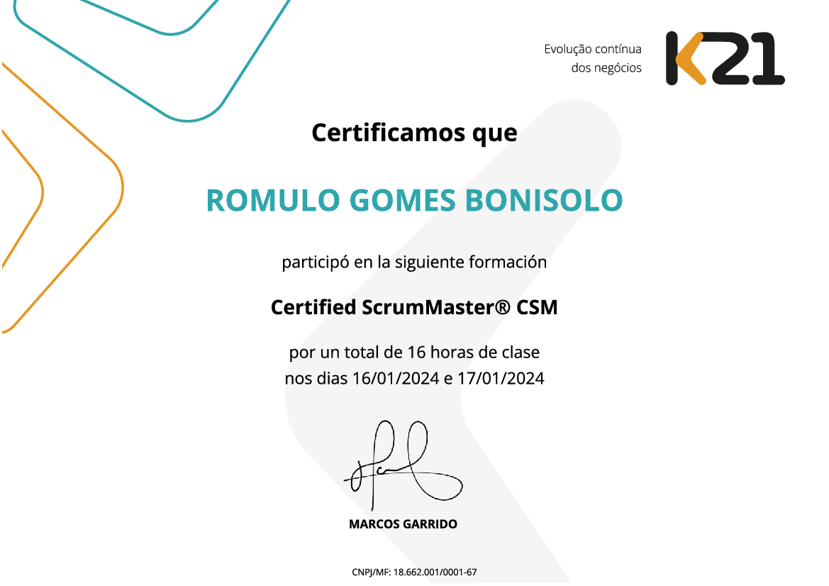 Certificado K21